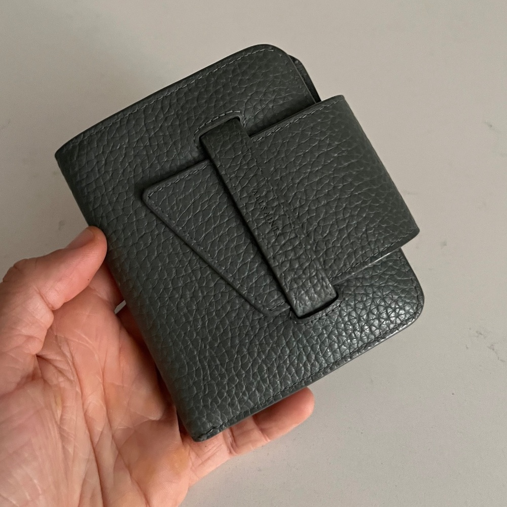 All Saints Gray Leather Wallet